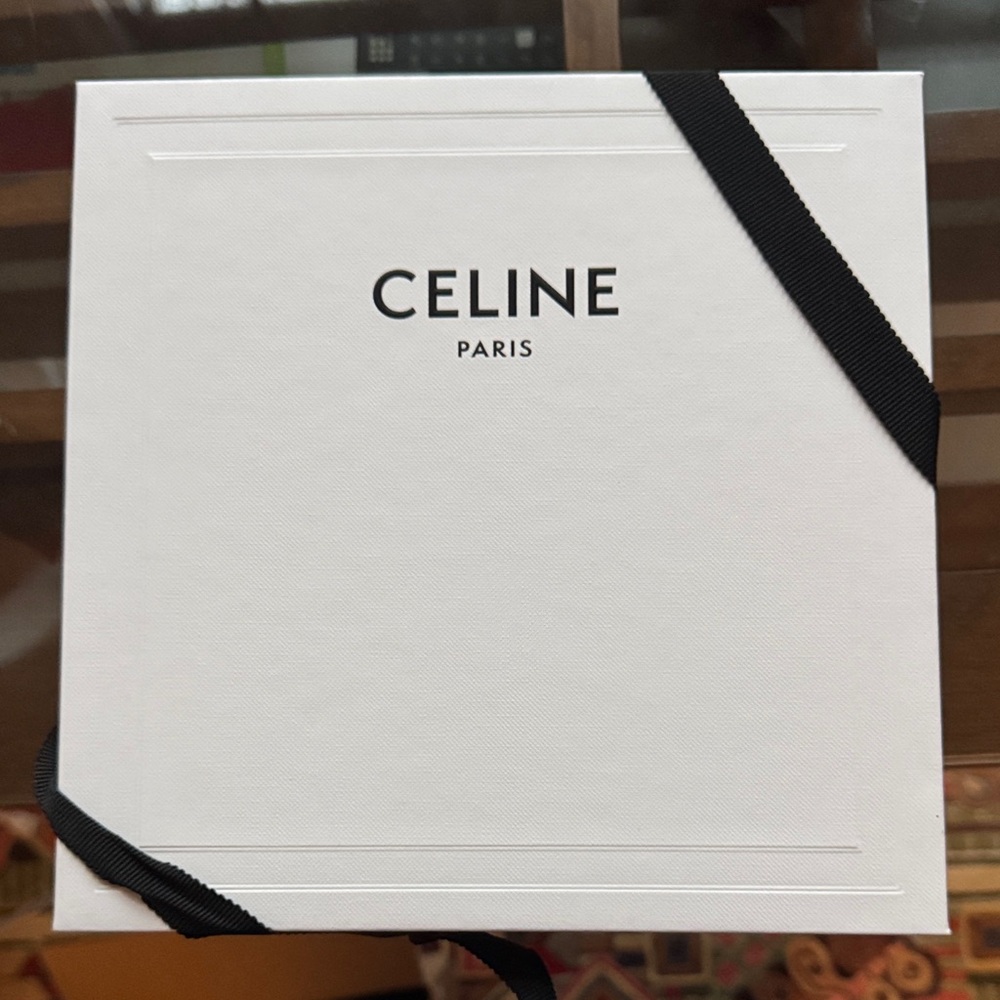 Celine White Box with Black Ribbon